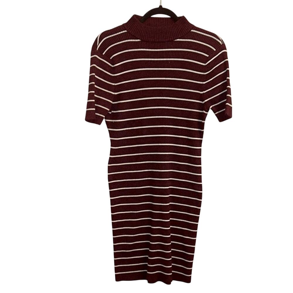 Women’s‎ Cotton On Striped Maroon and White Knit Dress XL